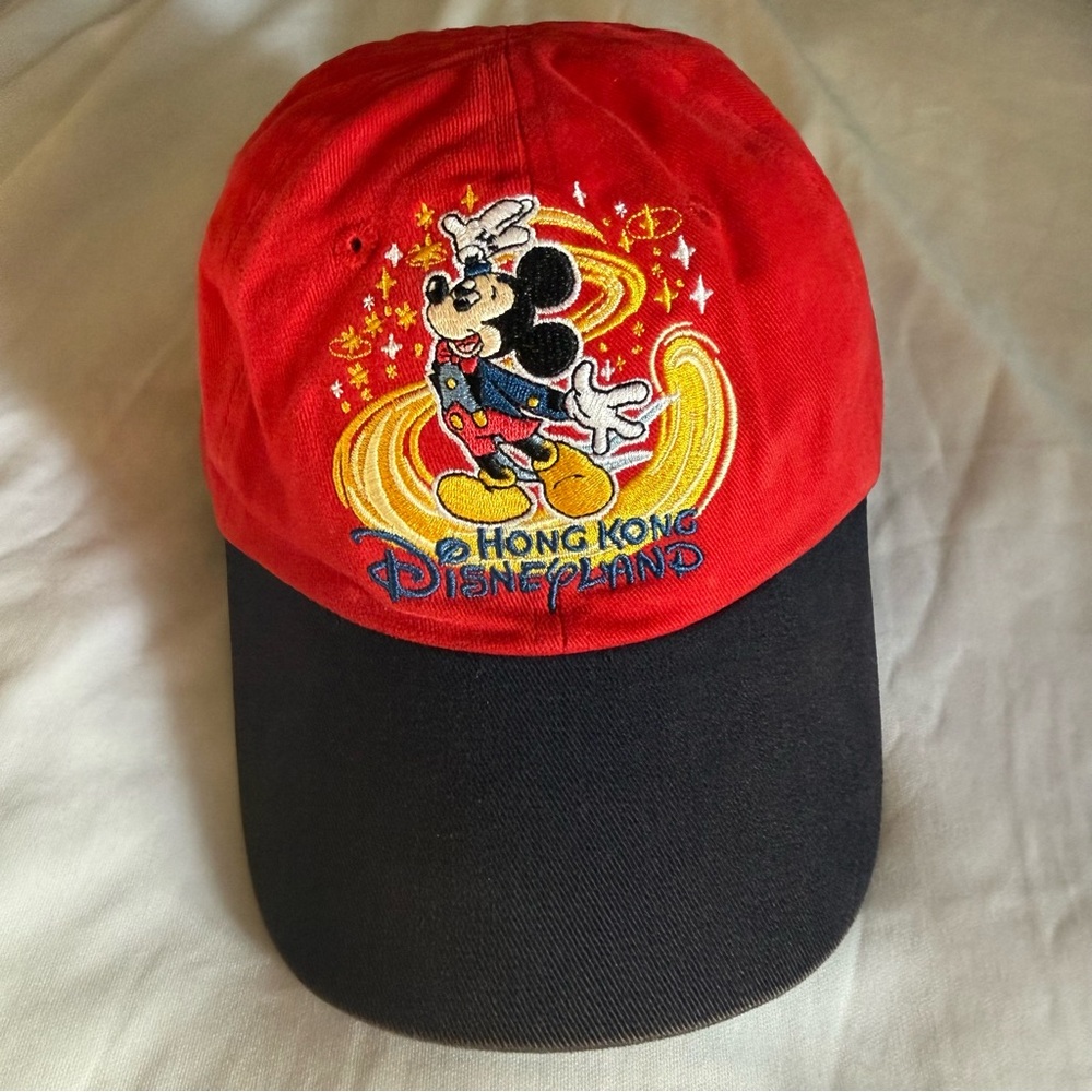 Disneyland Hong Kong Red & Black Embroidered Mickey Toddler Cap - Picture 11 of 11